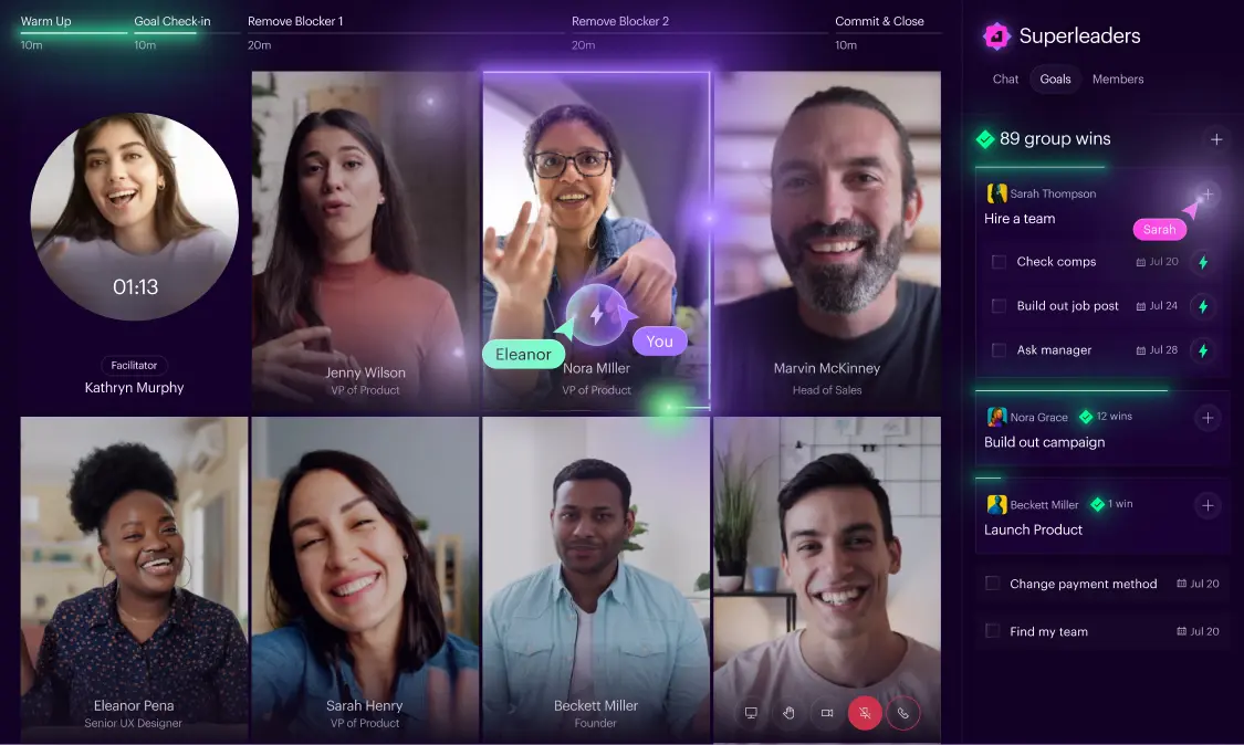 Screenshot of video platform